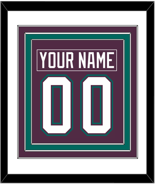 Anaheim Nameplate & Number (Back) Combined - Road Purple (1993-2006) - Premier Tier 2