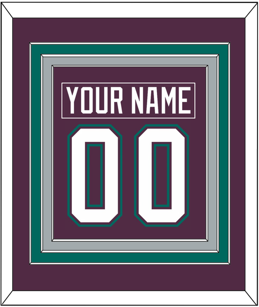 Anaheim Nameplate & Number (Back) Combined - Road Purple (1993-2006) - Premier Tier 3