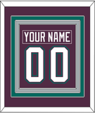 Anaheim Nameplate & Number (Back) Combined - Road Purple (1993-2006) - Triple Mat 3