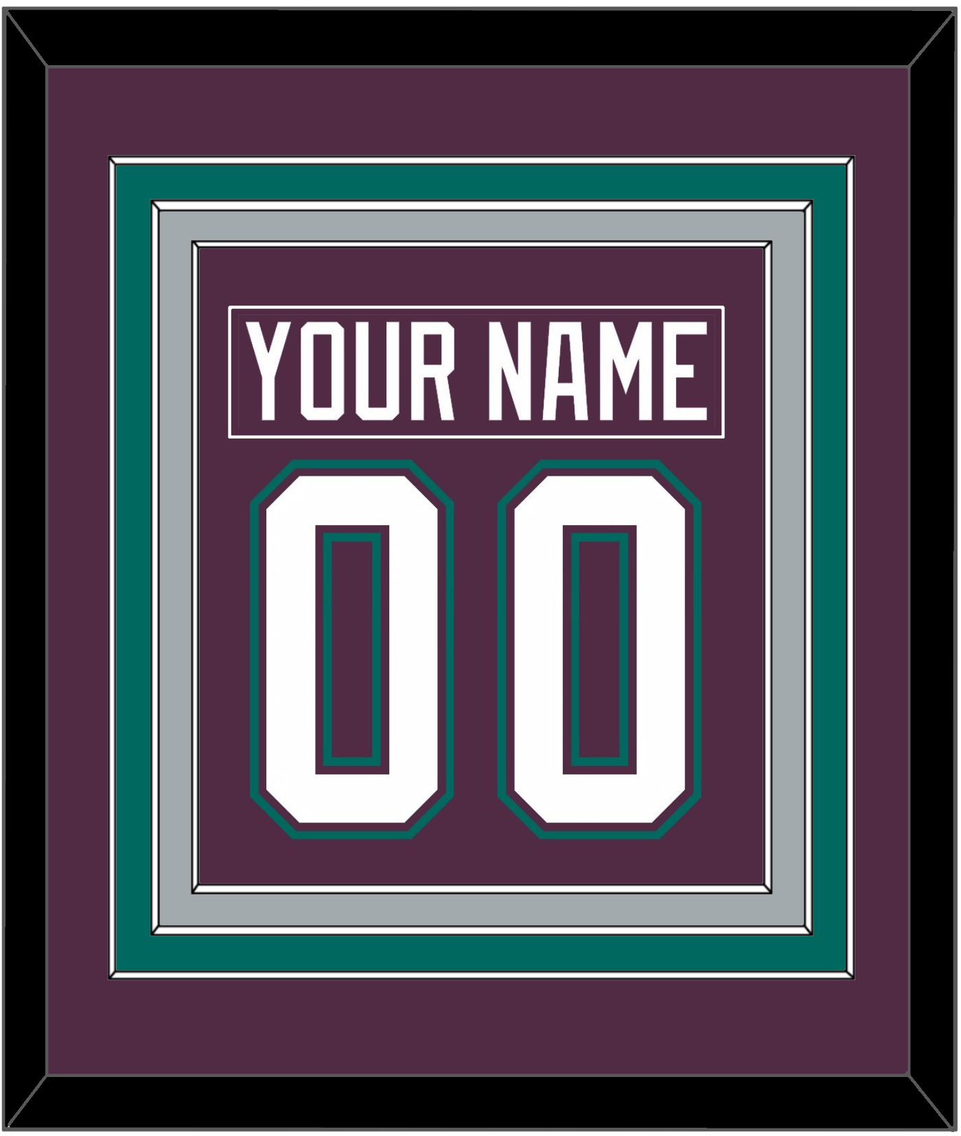 Anaheim Nameplate & Number (Back) Combined - Road Purple (1993-2006) - Premier Tier 3