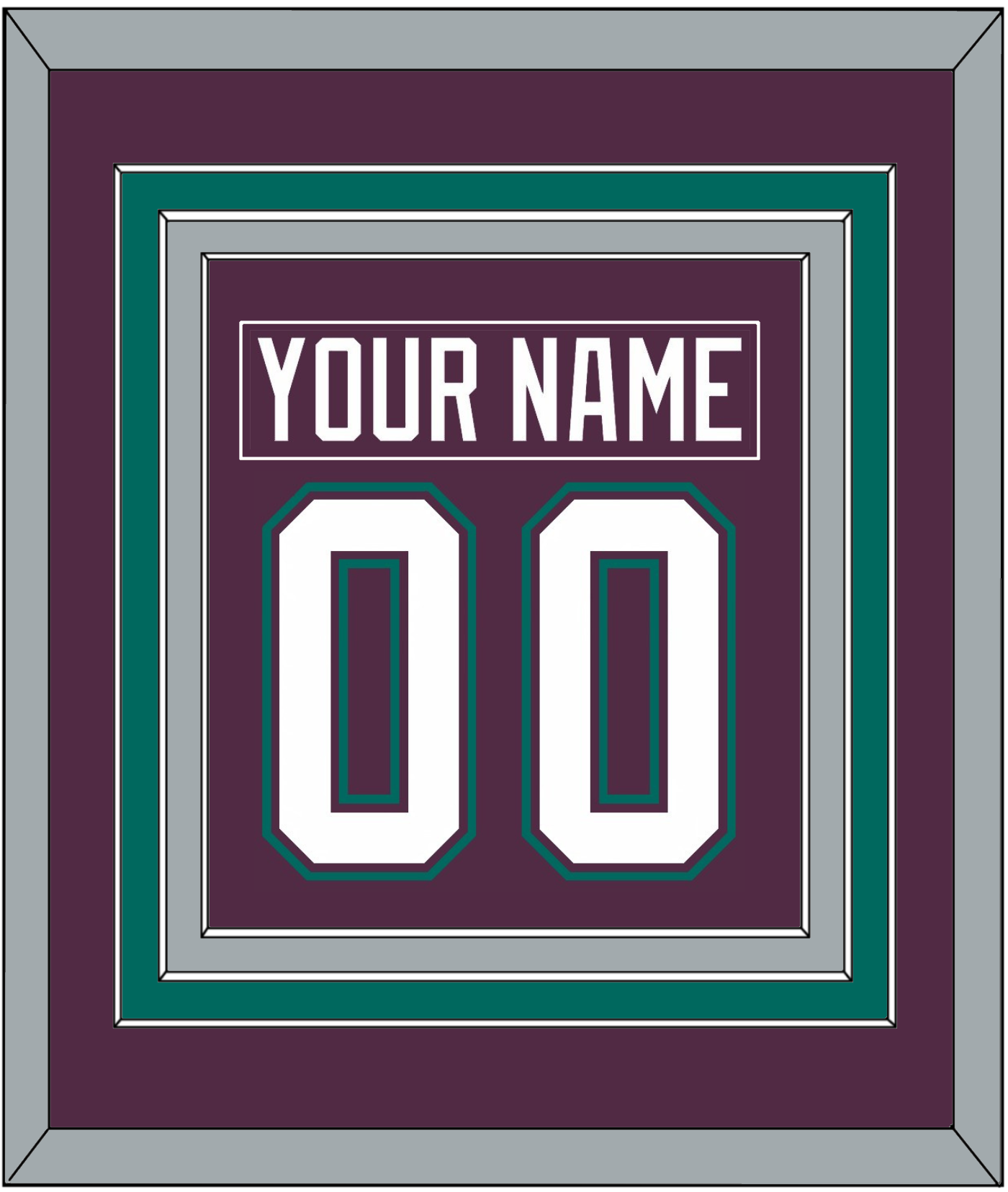 Anaheim Nameplate & Number (Back) Combined - Road Purple (1993-2006) - Premier Tier 3