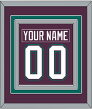 Anaheim Nameplate & Number (Back) Combined - Road Purple (1993-2006) - Triple Mat 3