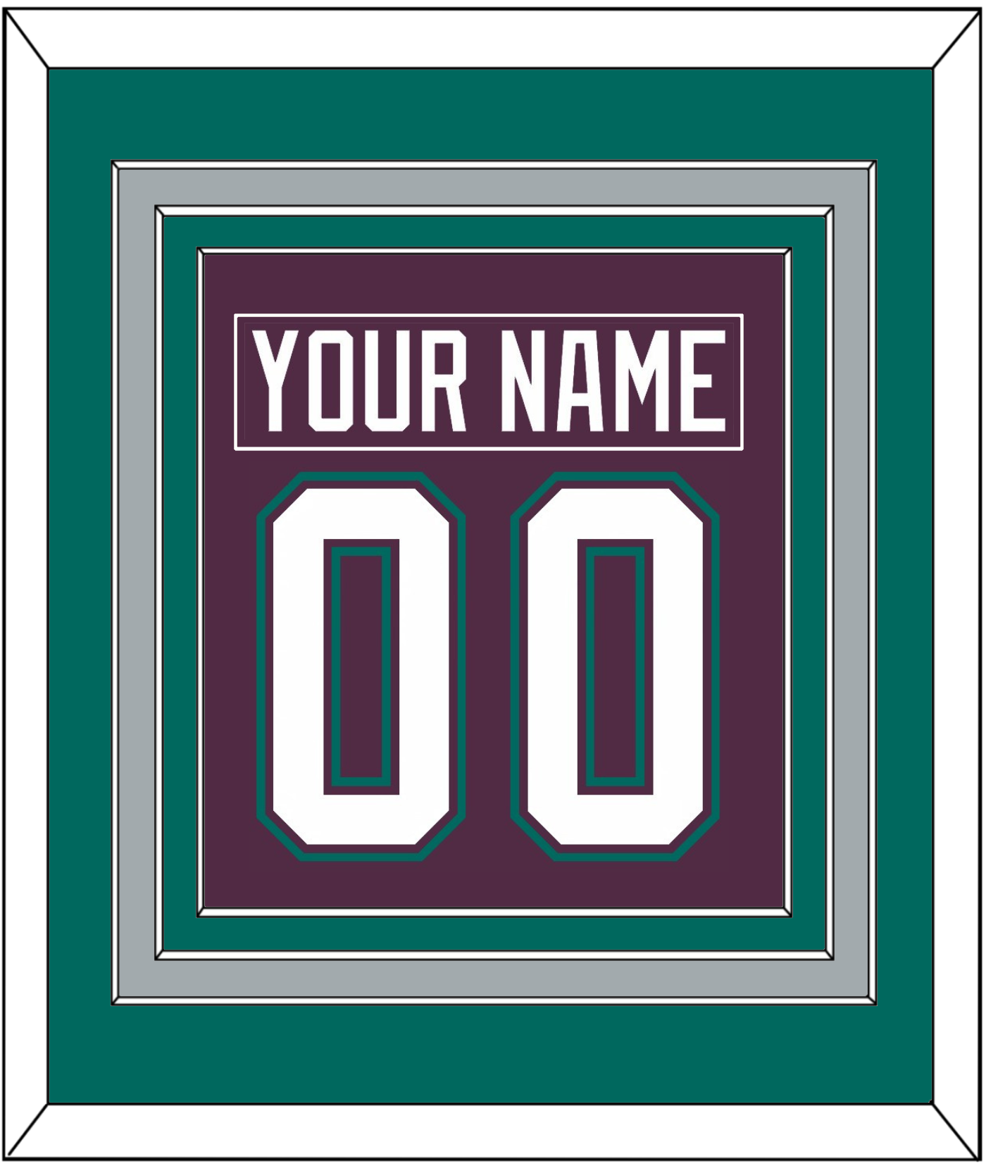 Anaheim Nameplate & Number (Back) Combined - Road Purple (1993-2006) - Premier Tier 4