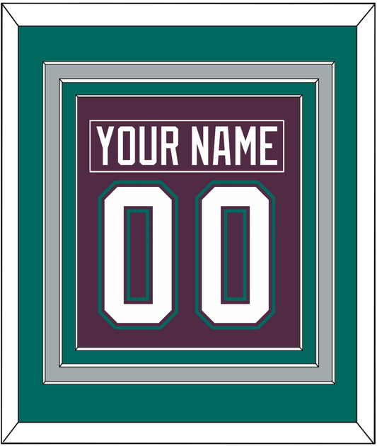 Anaheim Nameplate & Number (Back) Combined - Road Purple (1993-2006) - Premier Tier 4