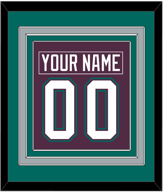 Anaheim Nameplate & Number (Back) Combined - Road Purple (1993-2006) - Premier Tier 4