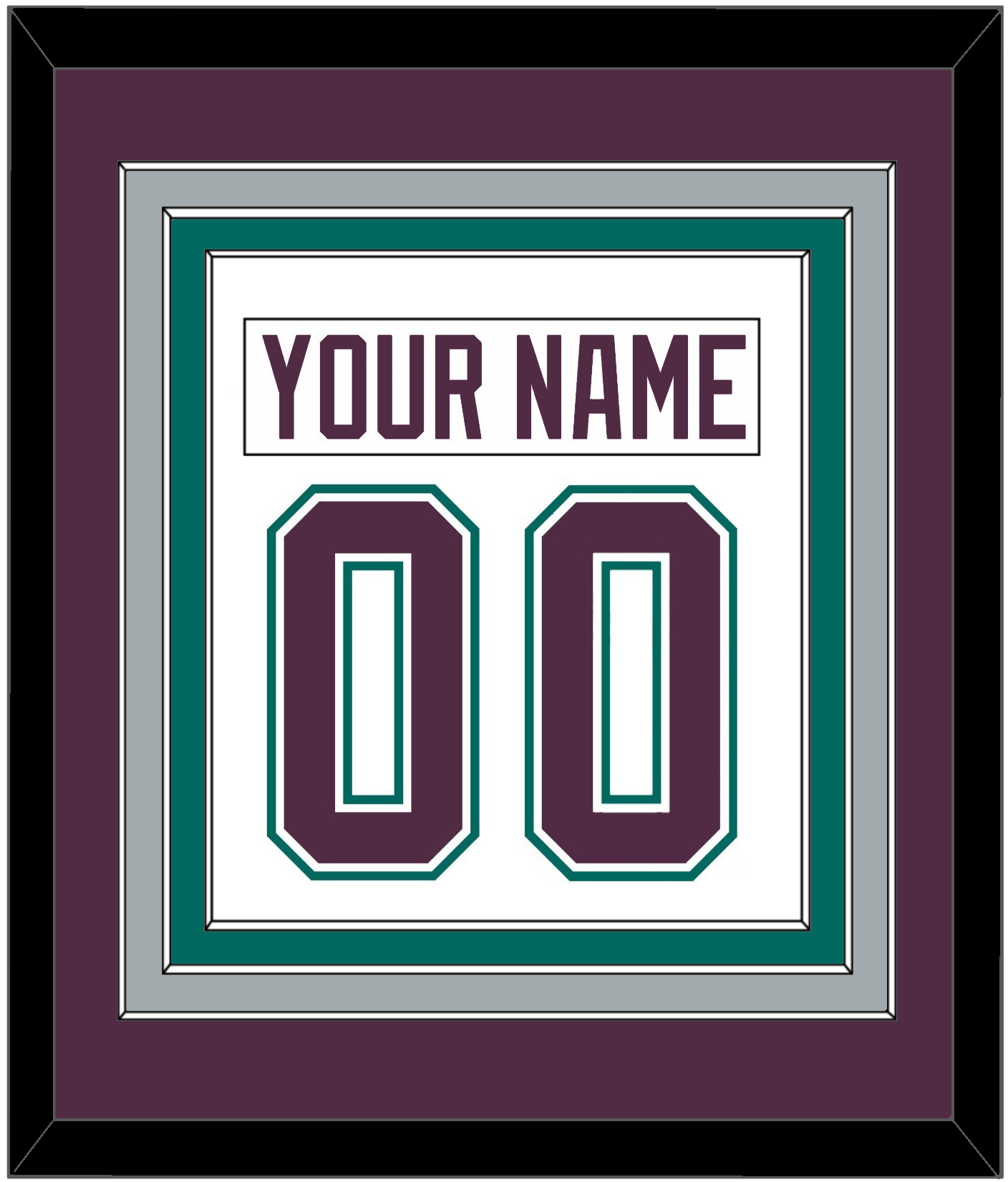 Anaheim Nameplate & Number (Back) Combined - Home White (1993-2006) - Premier Tier 2
