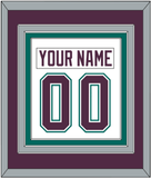 Anaheim Nameplate & Number (Back) Combined - Home White (1993-2006) - Triple Mat 2