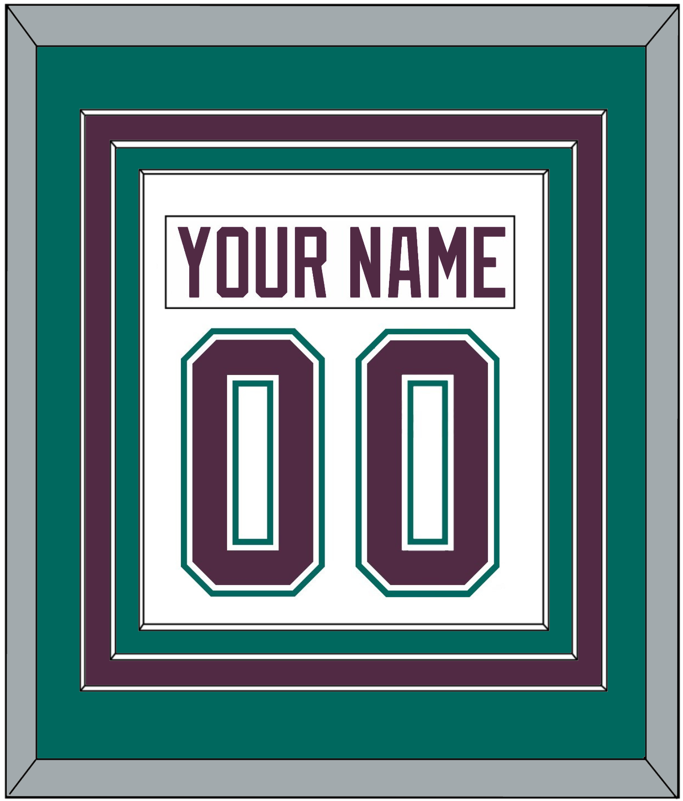 Anaheim Nameplate & Number (Back) Combined - Home White (1993-2006) - Premier Tier 3
