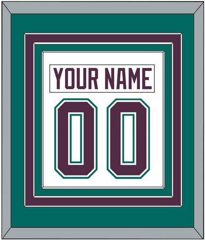Anaheim Nameplate & Number (Back) Combined - Home White (1993-2006) - Premier Tier 3