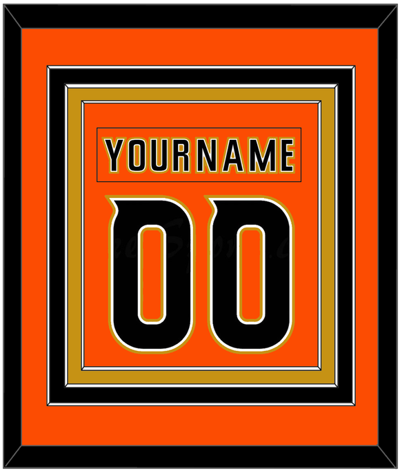 Anaheim Nameplate & Number (Back) Combined - 2014 Stadium Series Orange - Triple Mat 2