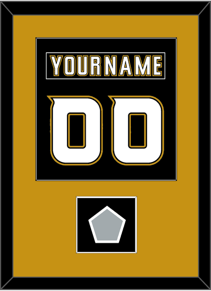 Anaheim Nameplate & Number (Back) Combined With Stanley Cup Champions Patch - Home Black (2006-2014) - Essential Tier 2