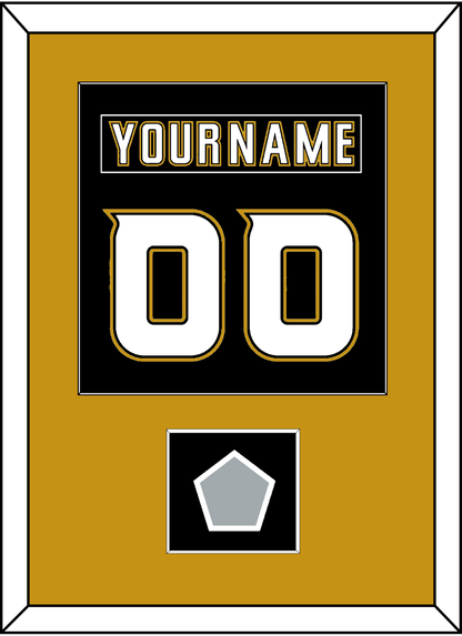 Anaheim Nameplate & Number (Back) Combined With Stanley Cup Champions Patch - Home Black (2006-2014) - Essential Tier 2