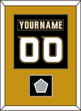 Anaheim Nameplate & Number (Back) Combined With Stanley Cup Finals Patch - Home Black (2006-2014) - Single Mat 2