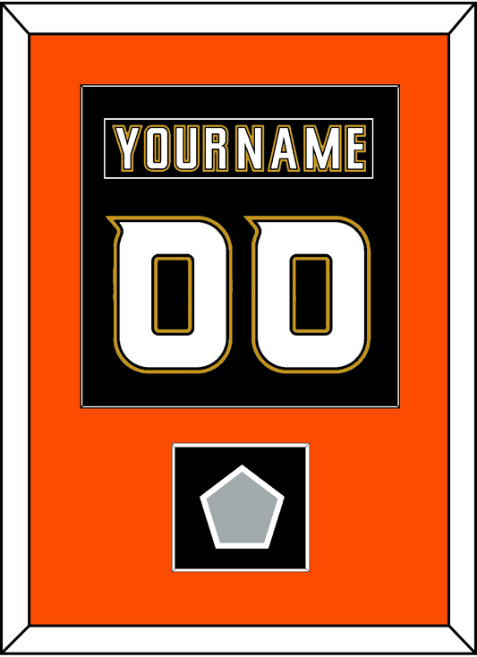 Anaheim Nameplate & Number (Back) Combined With Stanley Cup Champions Patch - Home Black (2006-2014) - Essential Tier 3