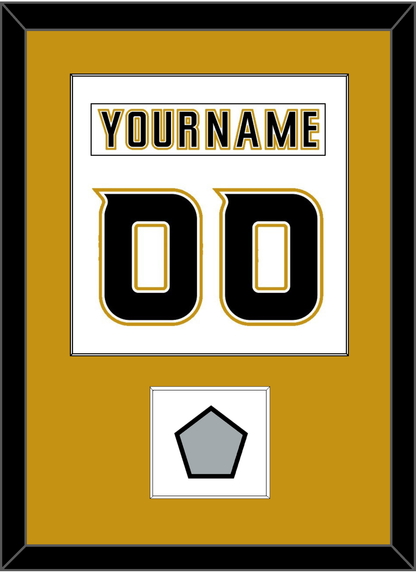 Anaheim Nameplate & Number (Back) Combined With Stanley Cup Champions Patch - Road White (2006-2014) - Essential Tier 2