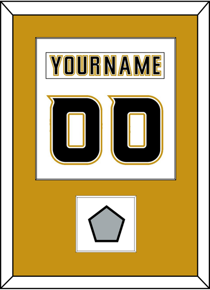 Anaheim Nameplate & Number (Back) Combined With Stanley Cup Champions Patch - Road White (2006-2014) - Essential Tier 2