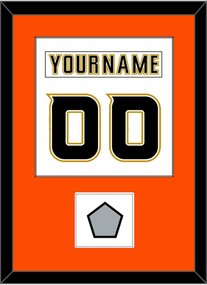 Anaheim Nameplate & Number (Back) Combined With Stanley Cup Champions Patch - Road White (2006-2014) - Essential Tier 3