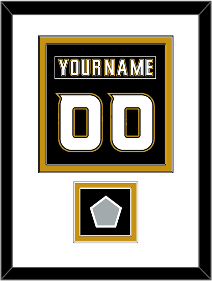Anaheim Nameplate & Number (Back) Combined With Stanley Cup Finals Patch - Home Black (2006-2014) - Signature Tier 1