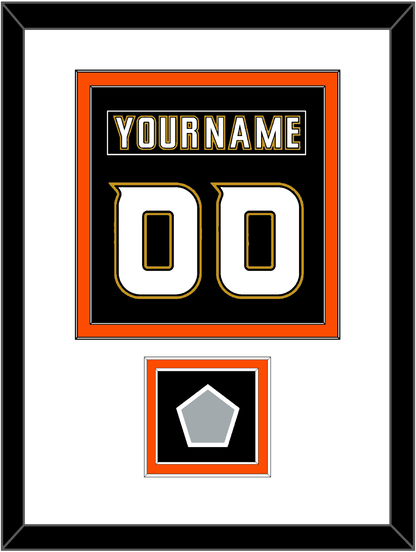 Anaheim Nameplate & Number (Back) Combined With Stanley Cup Finals Patch - Home Black (2006-2014) - Signature Tier 2