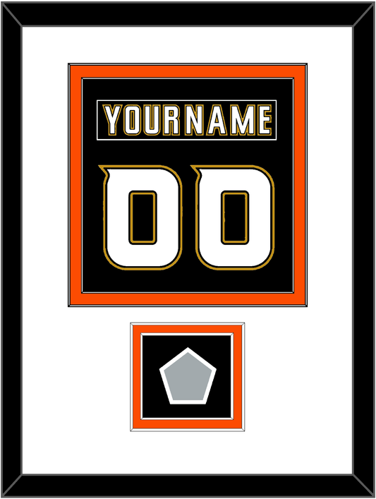 Anaheim Nameplate & Number (Back) Combined With Stanley Cup Champions Patch - Home Black (2006-2014) - Signature Tier 2