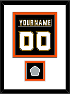 Anaheim Nameplate & Number (Back) Combined With Stanley Cup Champions Patch - Home Black (2006-2014) - Double Mat 2