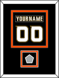 Anaheim Nameplate & Number (Back) Combined With Stanley Cup Champions Patch - Home Black (2006-2014) - Double Mat 4