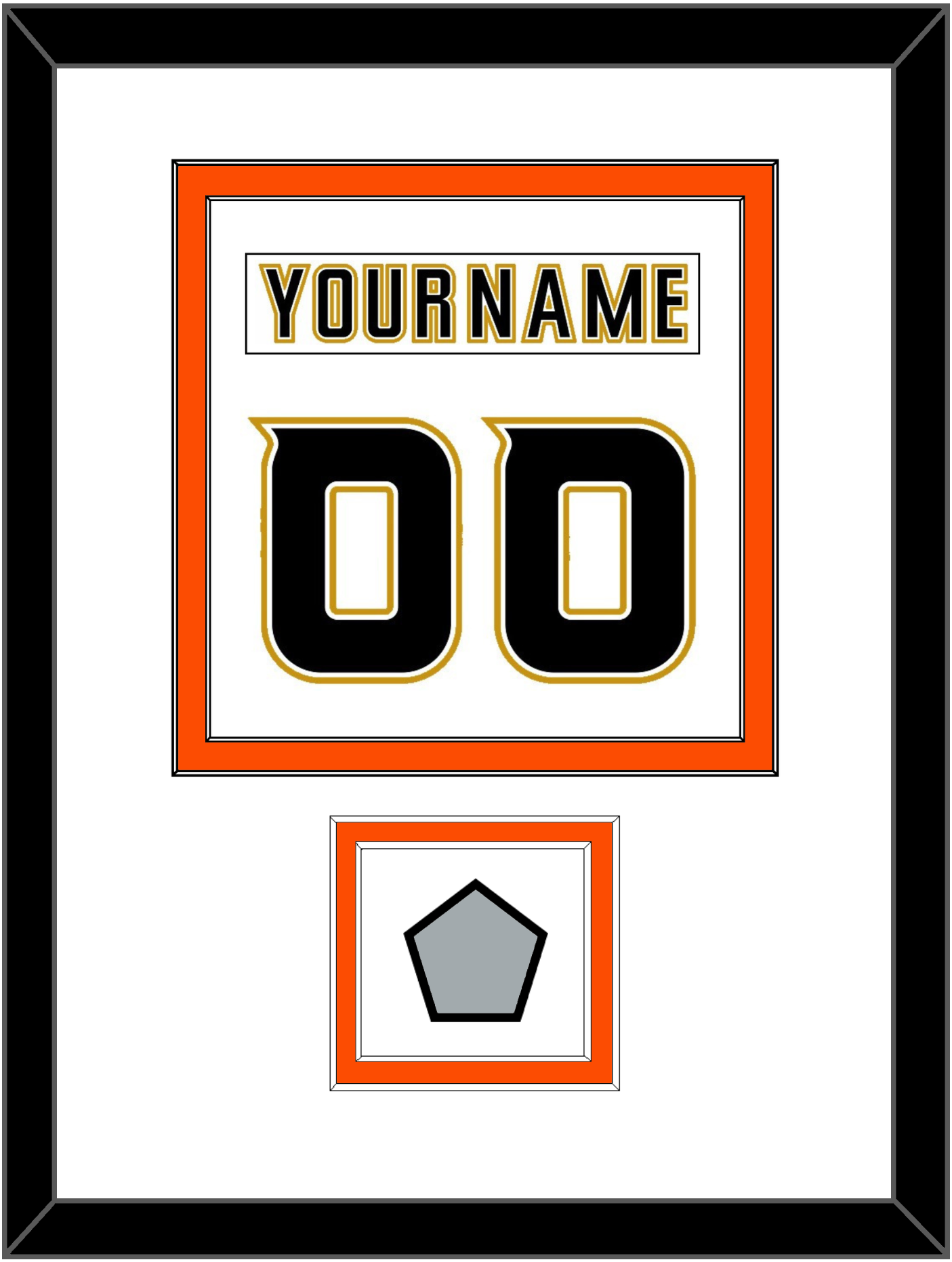 Anaheim Nameplate & Number (Back) Combined With Stanley Cup Champions Patch - Road White (2006-2014) - Signature Tier 2