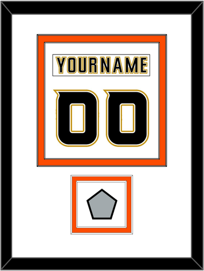 Anaheim Nameplate & Number (Back) Combined With Stanley Cup Champions Patch - Road White (2006-2014) - Signature Tier 2