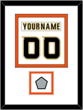 Anaheim Nameplate & Number (Back) Combined With Stanley Cup Champions Patch - Road White (2006-2014) - Double Mat 2