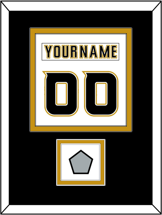 Anaheim Nameplate & Number (Back) Combined With Stanley Cup Champions Patch - Road White (2006-2014) - Signature Tier 3