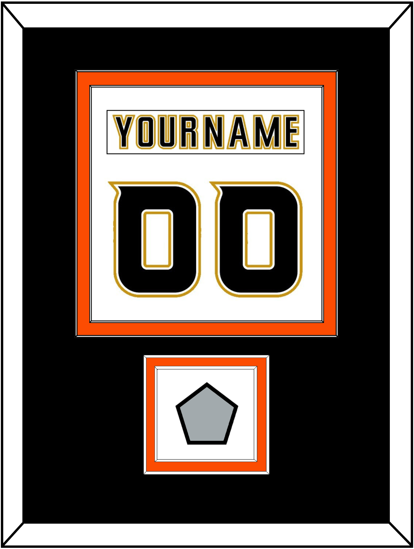 Anaheim Nameplate & Number (Back) Combined With Stanley Cup Finals Patch - Road White (2006-2014) - Signature Tier 4