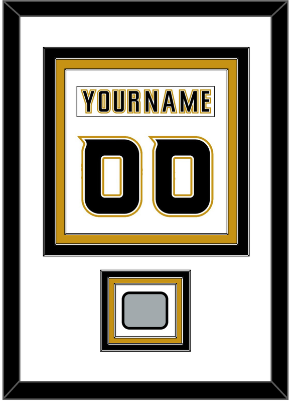 Anaheim Nameplate & Number (Back) Combined With Stanley Cup Champions Patch - Road White (2006-2014) - Triple Mat 1