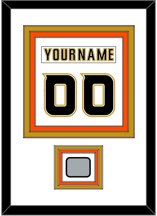 Anaheim Nameplate & Number (Back) Combined With Stanley Cup Finals Patch - Road White (2006-2014) - Premier Tier 2