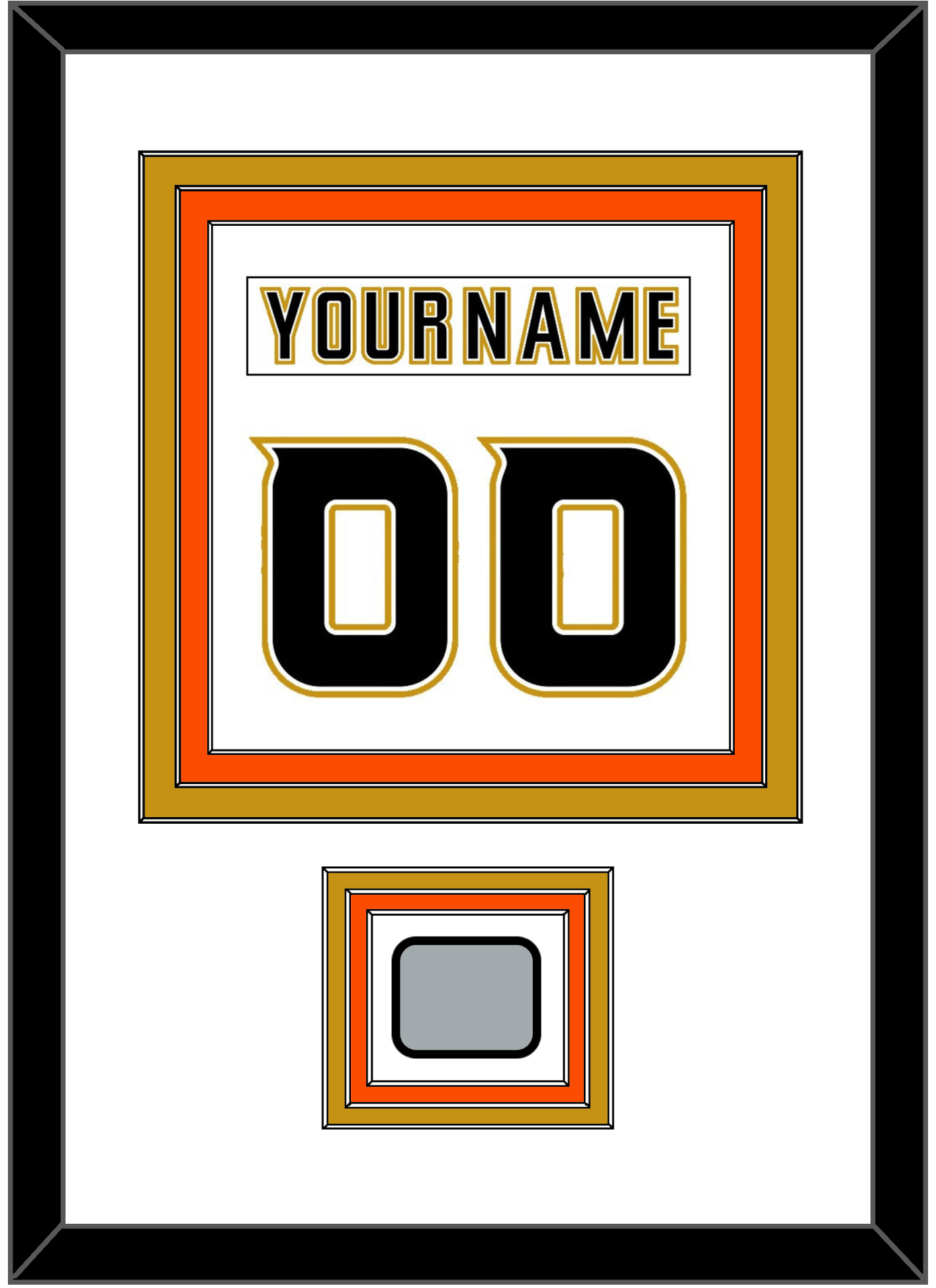 Anaheim Nameplate & Number (Back) Combined With Stanley Cup Champions Patch - Road White (2006-2014) - Premier Tier 2