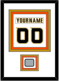 Anaheim Nameplate & Number (Back) Combined With Stanley Cup Finals Patch - Road White (2006-2014) - Triple Mat 2