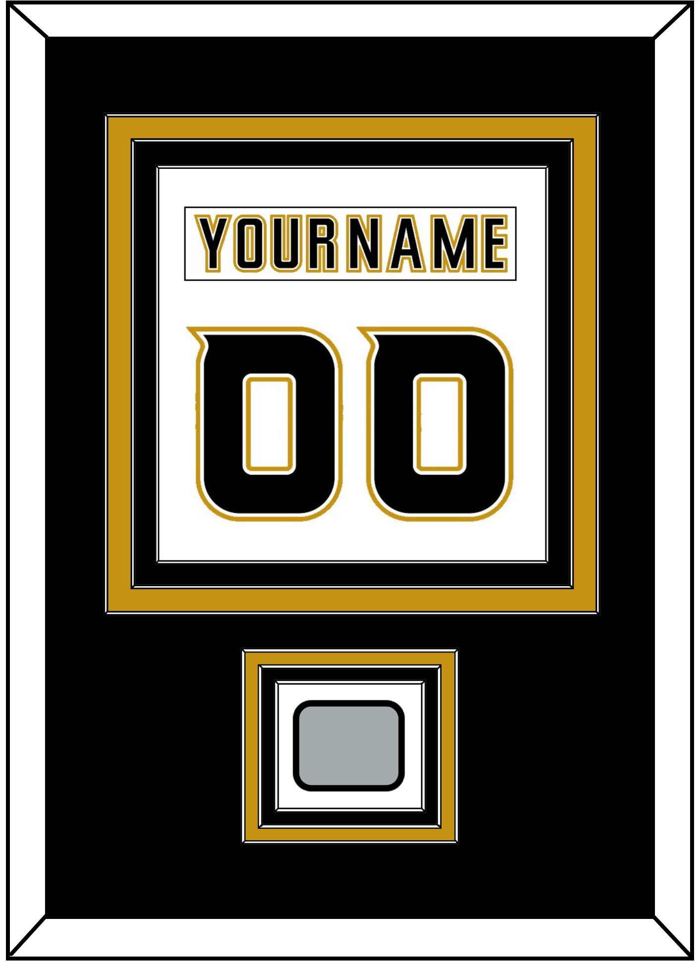 Anaheim Nameplate & Number (Back) Combined With Stanley Cup Champions Patch - Road White (2006-2014) - Premier Tier 3