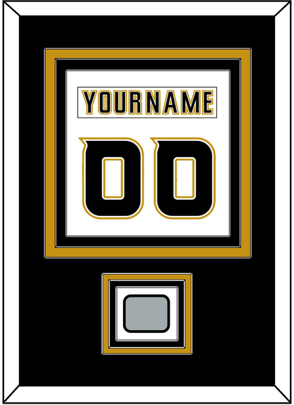 Anaheim Nameplate & Number (Back) Combined With Stanley Cup Champions Patch - Road White (2006-2014) - Premier Tier 3