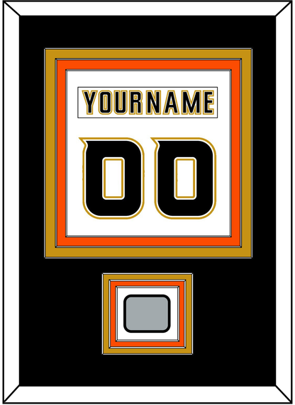 Anaheim Nameplate & Number (Back) Combined With Stanley Cup Champions Patch - Road White (2006-2014) - Premier Tier 4