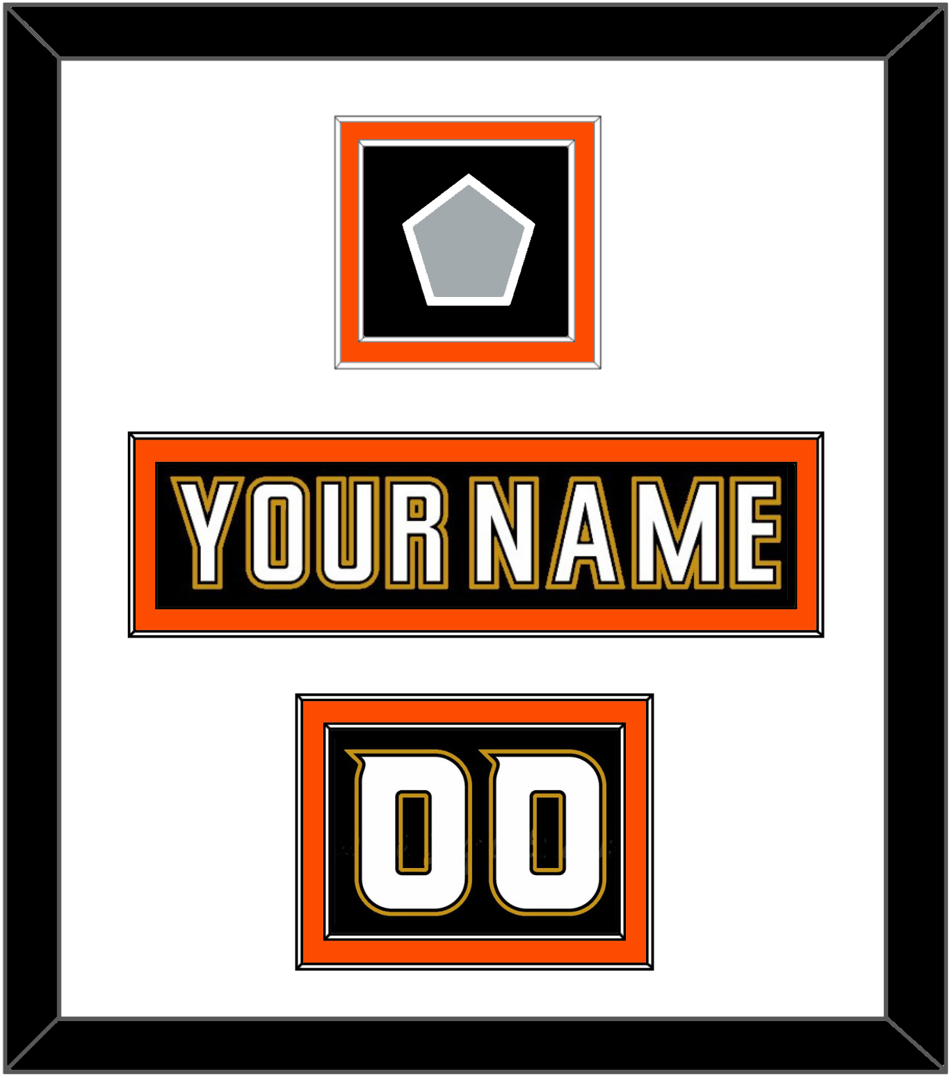 Anaheim Nameplate, Number (Shoulder) & 2007 Stanley Cup Champions Patch - Home Black (2006-2014) - Signature Tier 2