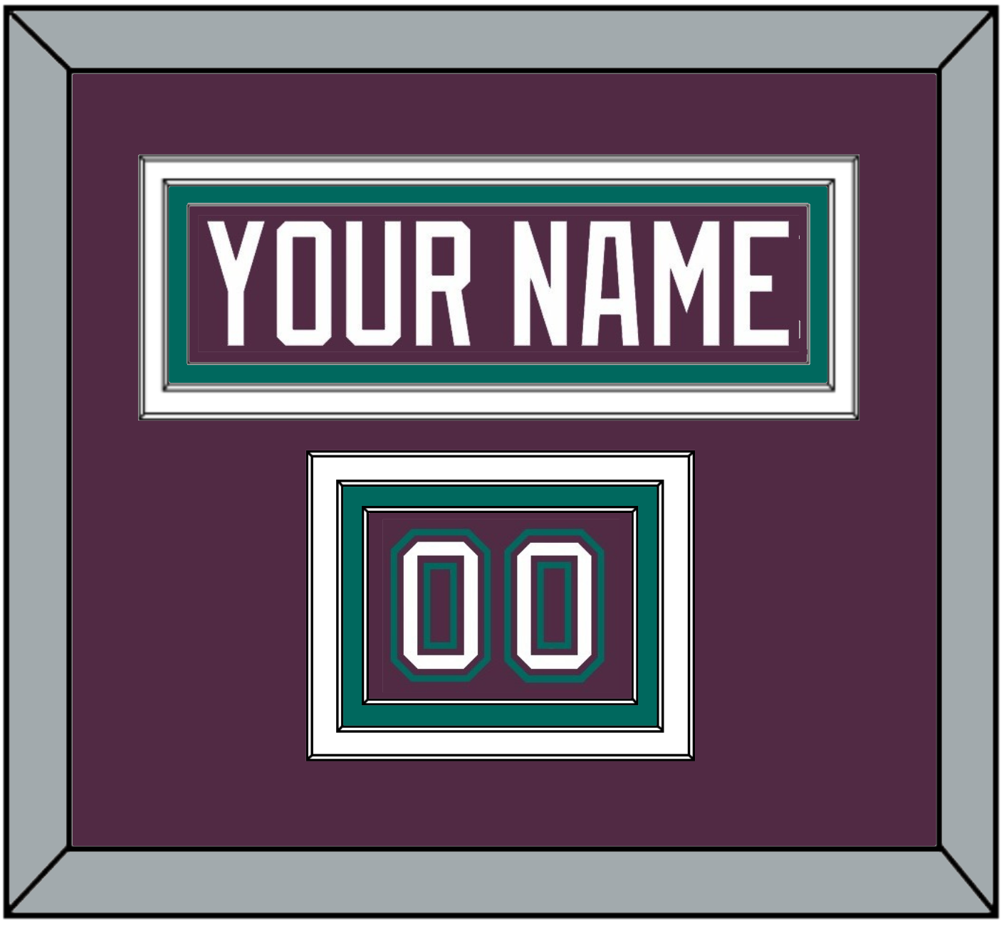 Anaheim Nameplate & Number (Shoulder) - Road Purple (1993-2006) - Premier Tier 3