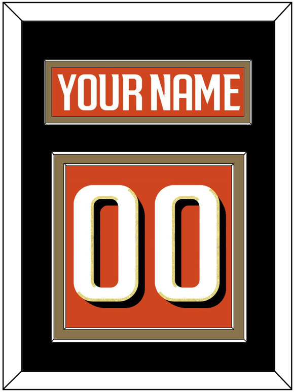 Anaheim Nameplate & Number (Back) - Home Orange - Double Mat 4