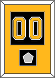 Boston Number (Back) With Stanley Cup Champions Patch - Home Black (2007-2017) - Single Mat 2