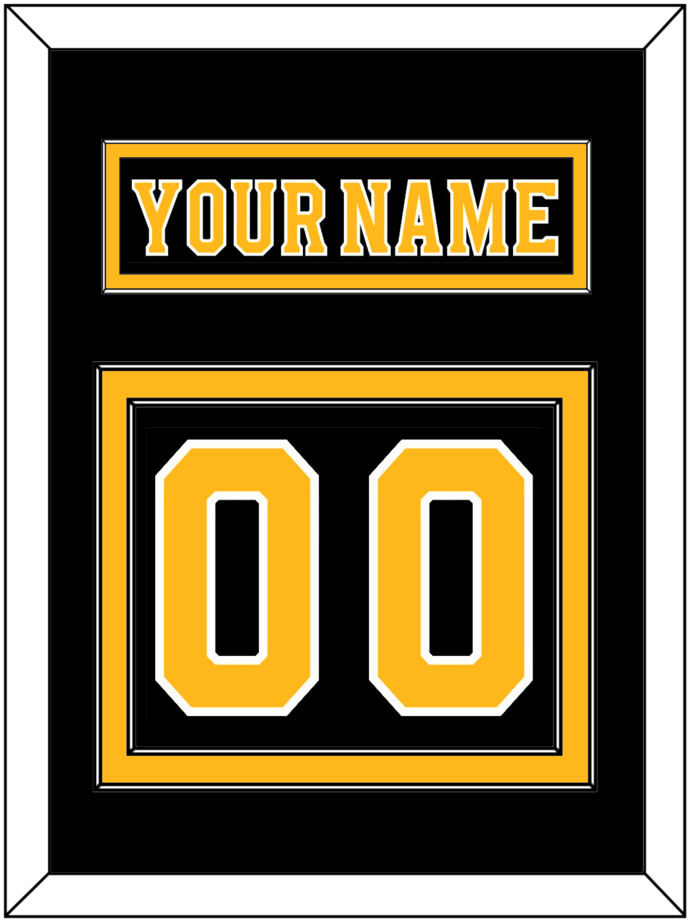 Boston Nameplate & Number (Back) - Home Black - Signature Tier 2
