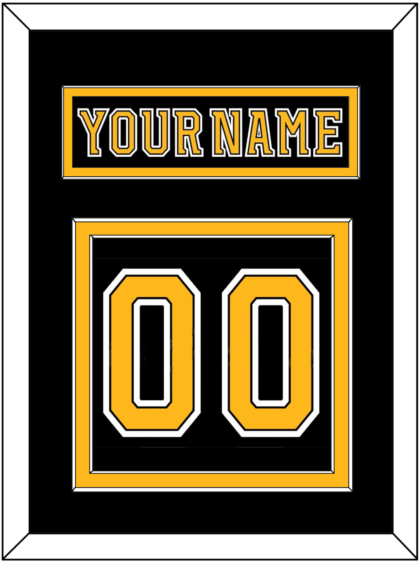 Boston Nameplate & Number (Back) - Home Black (2007-2017) - Signature Tier 2