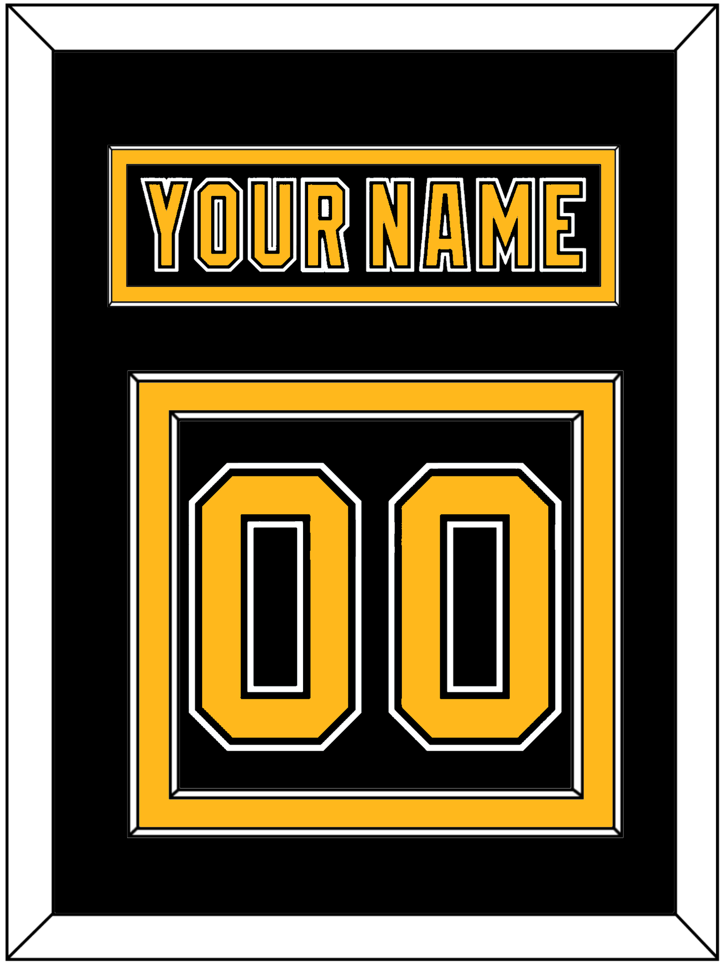 Boston Nameplate & Number (Back) - Road/Home Black (1995-2007) - Signature Tier 2