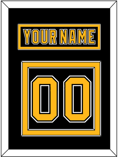 Boston Nameplate & Number (Back) - Road/Home Black (1995-2007) - Signature Tier 2