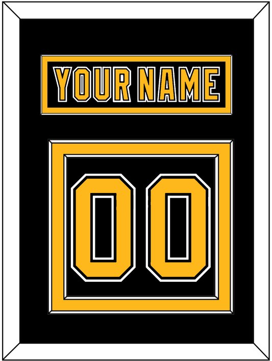 Boston Nameplate & Number (Back) - Road/Home Black (1995-2007) - Signature Tier 2