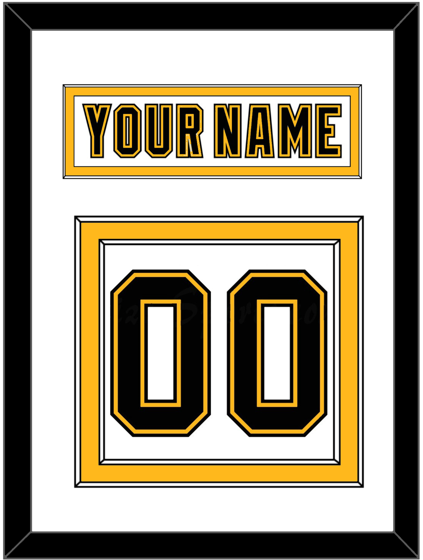 Boston Nameplate & Number (Back) - Home/Road White (1995-2007) - Signature Tier 1