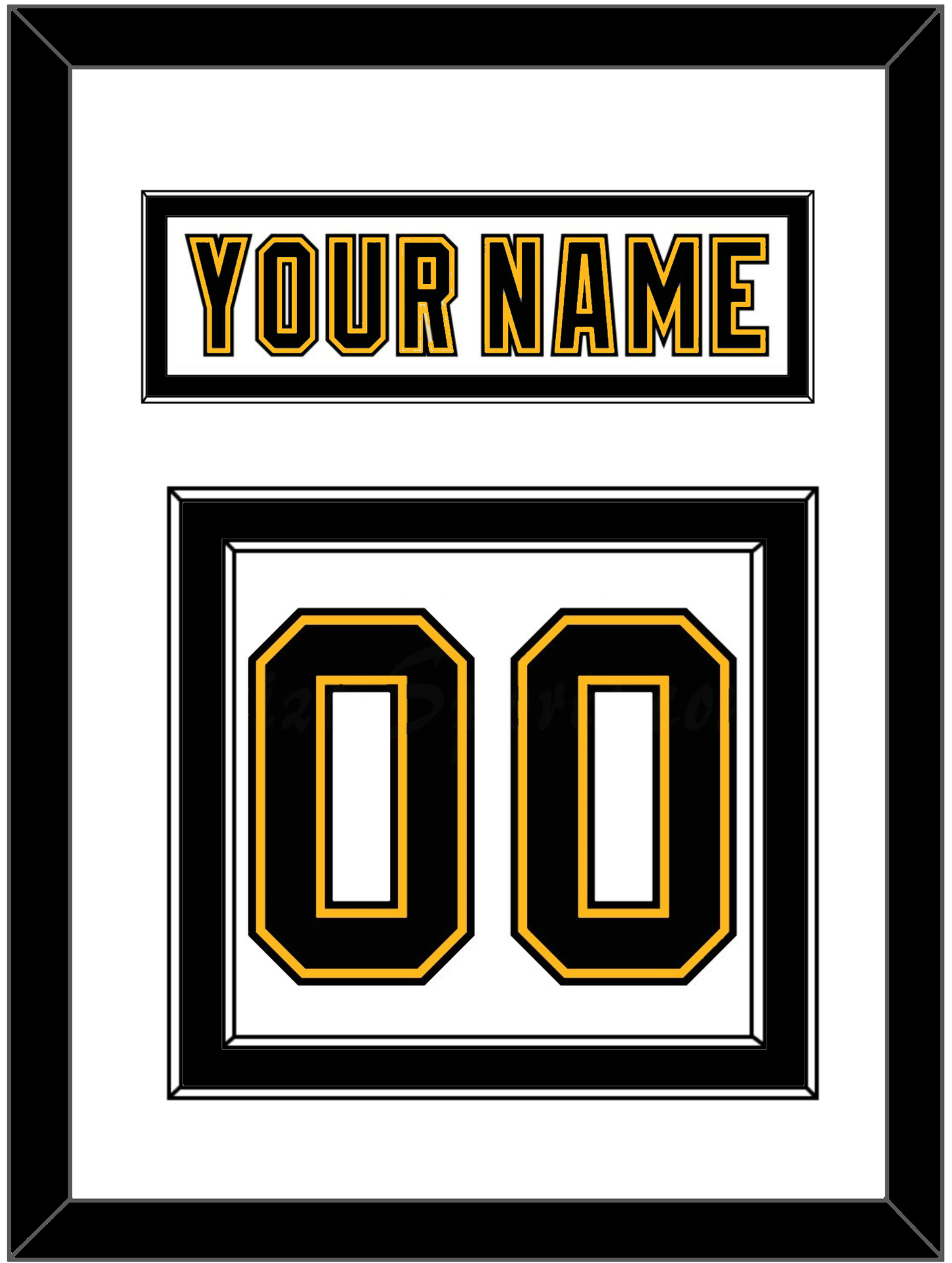 Boston Nameplate & Number (Back) - Home/Road White (1995-2007) - Signature Tier 2