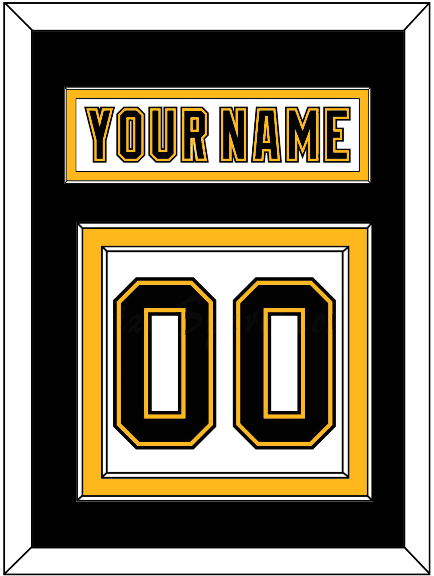 Boston Nameplate & Number (Back) - Home/Road White (1995-2007) - Signature Tier 3